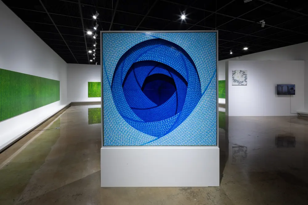 Blue installation work by Jeong Wookyung