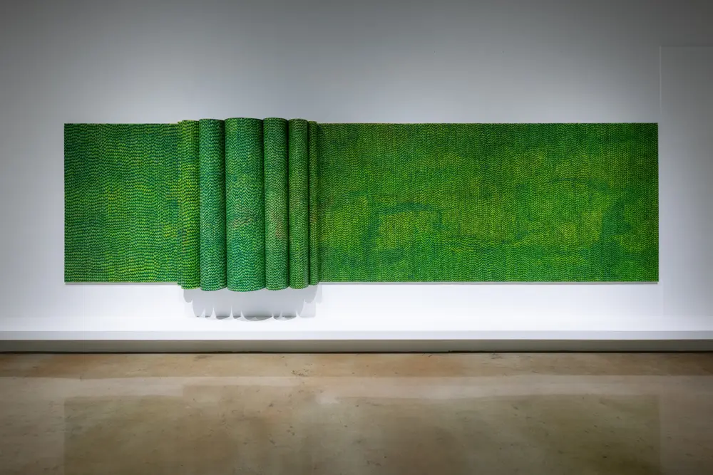 Folded expanded canvas work by Jeong Wookyung