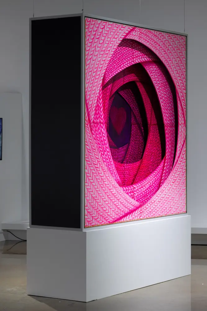 Pink installation side view